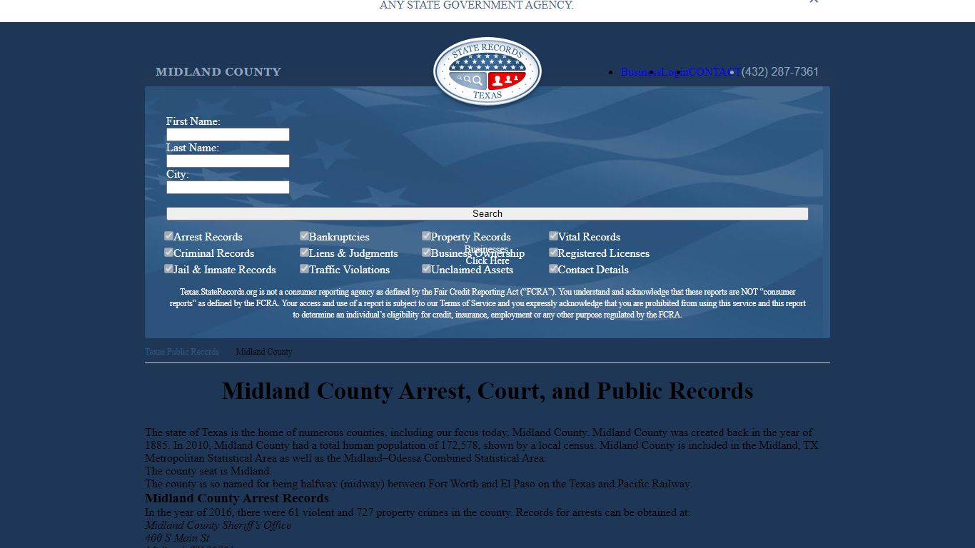 Midland County Arrest, Court, and Public Records