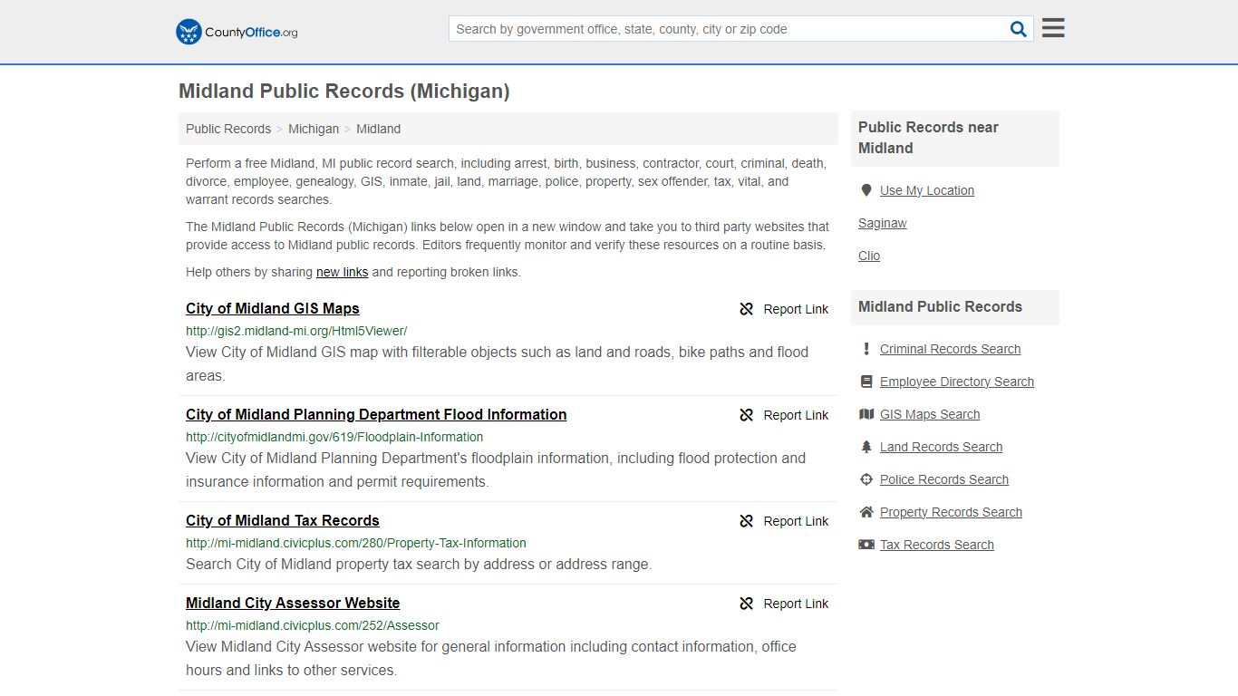 Midland Public Records (Michigan) - County Office